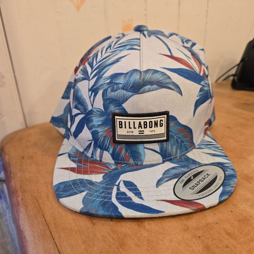 Billabong Snapback Head Ware Hat Bird Of Paradise Flower Hawaiian Summer Beach